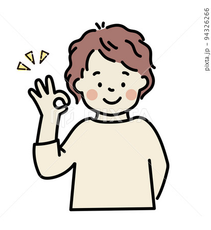 OKサインを出す男性イラスト 94326266