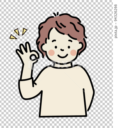 OKサインを出す男性イラスト 94326266