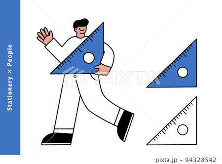三角定規を持つ男性キャラクターイラスト アイコン 三角定規を持つ男性キャラクターイラスト アイコン 94328542