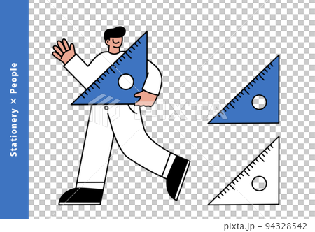 三角定規を持つ男性キャラクターイラスト アイコン 三角定規を持つ男性キャラクターイラスト アイコン 94328542