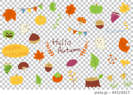 ◇黄金色の秋◇手描きイラスト 秋・紅葉の手描き風素材イラスト 線なしのイラスト素材 [94328927] - PIXTA