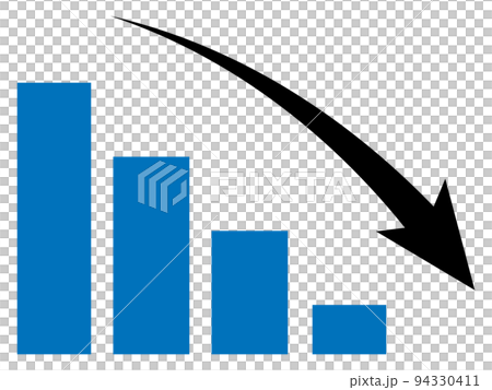down/graph/illustration/arrow/business/simple 94330411
