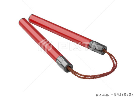 Red nunchaku with cord Red nunchaku with cord 94330507