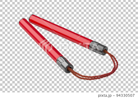 Red nunchaku with cord Red nunchaku with cord 94330507