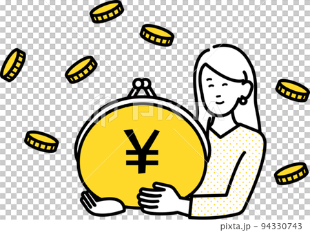 Illustration material of a woman who got income and bonus 94330743