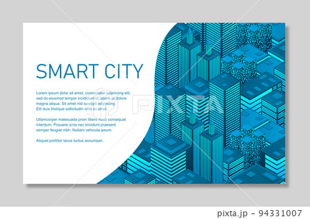 Business center with skyscrapers. Smart city isometric illustration Business center with skyscrapers. Smart city isometric illustration 94331007