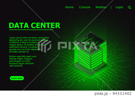 Datacenter isometric vector illustration. Computer storage or farming workstation Datacenter isometric vector illustration. Computer storage or farming workstation 94331402