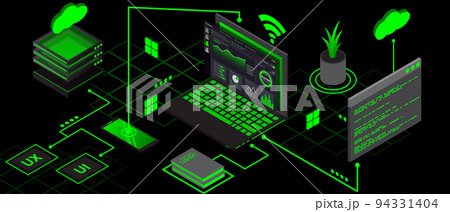 Internet of things (IOT) banner. Everything connectivity device concept network Internet of things (IOT) banner. Everything connectivity device concept network 94331404