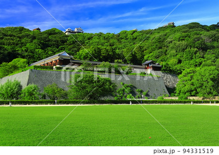【愛媛県】城山公園から見た松山城(二之丸史跡庭園と天守閣) 【愛媛県】城山公園から見た松山城(二之丸史跡庭園と天守閣) 94331519
