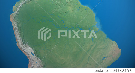 Amazon river basin in planet earth, aerial view from outer space 94332152