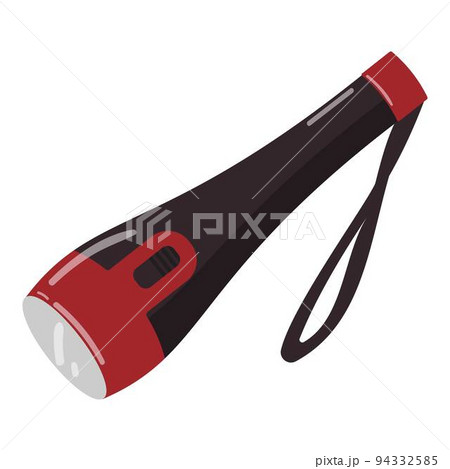 Flashlight battery icon cartoon vector. Light lamp. Led line Flashlight battery icon cartoon vector. Light lamp. Led line 94332585