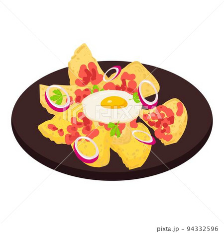 Fried egg icon cartoon vector. Mexican food. Healthy meal Fried egg icon cartoon vector. Mexican food. Healthy meal 94332596