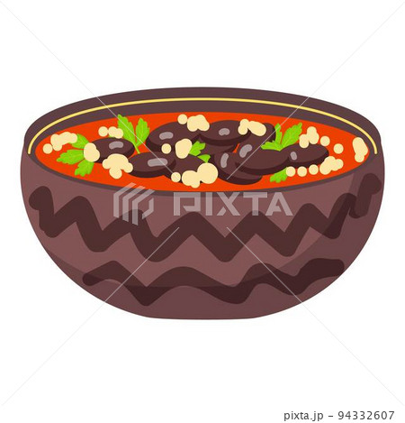 Bean soup icon cartoon vector. Mexican food. Dinner sauce 94332607
