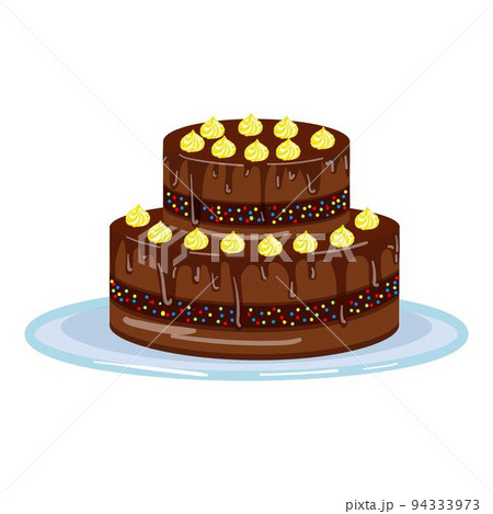 Black chocolate cake icon cartoon vector. Happy birthday. Anniversary candle 94333973