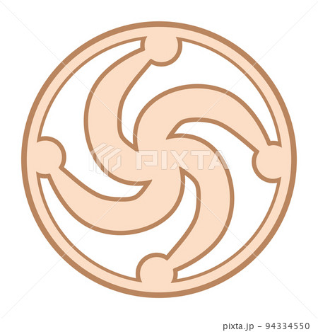 Rod symbol, an ancient Slavic symbol, decorated with Scandinavian patterns. Beige fashion design Rod symbol, an ancient Slavic symbol, decorated with Scandinavian patterns. Beige fashion design 94334550