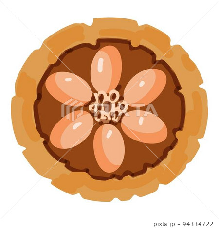 Top view cacao fruit icon cartoon vector. Cocoa bean. Powder organic 94334722