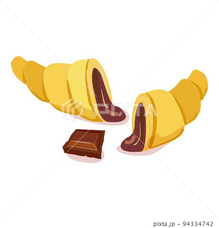 Cacao croissant icon cartoon vector. Chocolate powder. Leaf nut 94334742