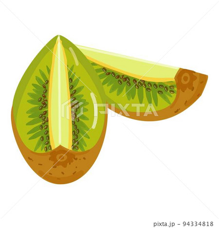 Juicy kiwi icon cartoon vector. Fruit slice. Exotic food 94334818