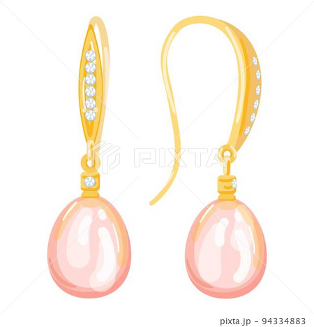 Ear jewellery icon cartoon vector. Gold jewelry. Golden laxmi 94334883