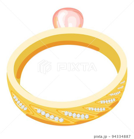 Gold ring jewellery icon cartoon vector. Golden jewelry. Indian laxmi 94334887