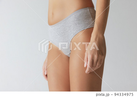 Slender Legs Hips Cropped Image Slim Female Body Cotton Underwear fotos,  imagens de © vova130555@gmail.com #606510628