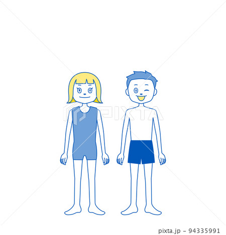 水着の男の子と女の子のイラスト・プライベートゾーン・性教育（白背景・ベクター・切り抜き） 94335991