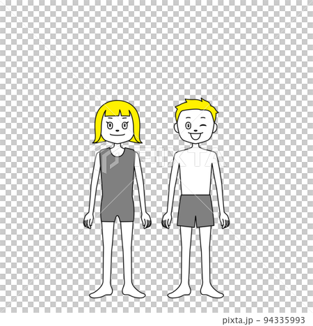 水着の男の子と女の子のイラスト・プライベートゾーン・性教育(白背景・ベクター・切り抜き) 水着の男の子と女の子のイラスト・プライベートゾーン・性教育(白背景・ベクター・切り抜き) 94335993