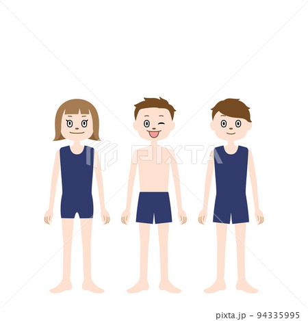 水着の男の子と女の子のイラスト・プライベートゾーン・性教育（白背景・ベクター・切り抜き） 94335995