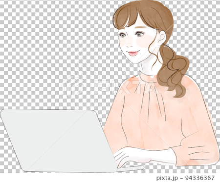 パソコン仕事をする女性　きれいな女性 94336367