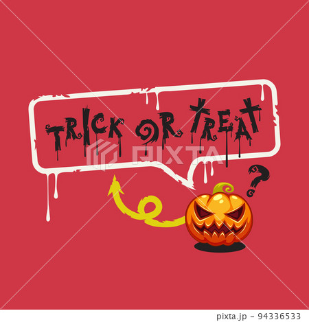 Trick or Treat Halloween Red Poster with Pumpkin Trick or Treat Halloween Red Poster with Pumpkin 94336533