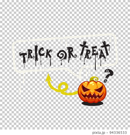 Trick or Treat Halloween Red Poster with Pumpkin Trick or Treat Halloween Red Poster with Pumpkin 94336533