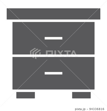 Nightstand glyph icon, furniture and home, bedside table sign, vector graphics, a solid pattern on a white background, eps 10. 94336816