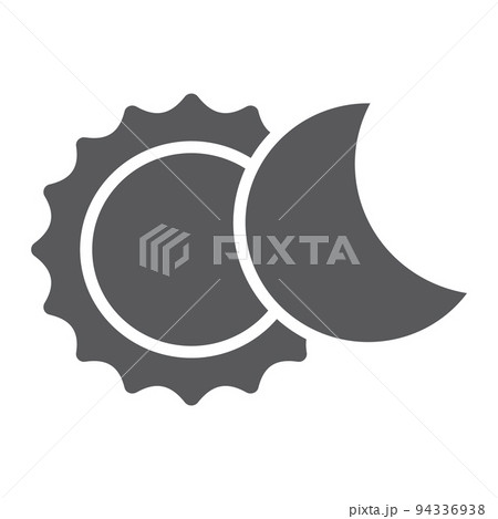 Eclipse glyph icon, space and astronomy, solar eclipse sign, vector graphics, a solid pattern on a white background, eps 10. 94336938