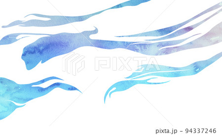 移ろいゆく水紋　和モダン　水のイメージ　水彩絵の具 94337246