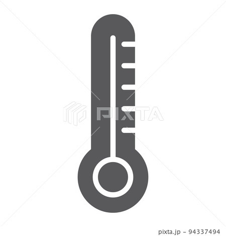Temperature glyph icon, measurement and scale, thermometer sign, vector graphics, a solid pattern on a white background, eps 10. 94337494