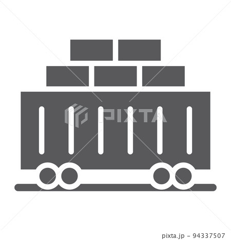 Train cargo glyph icon, transport and logistics, railway sign, vector graphics, a solid pattern on a white background, eps 10. Train cargo glyph icon, transport and logistics, railway sign, vector graphics, a solid pattern on a white background, eps 10. 94337507