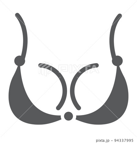 Bra glyph icon, underwear and woman, lingerie sign, vector graphics, a solid pattern on a white background, eps 10. Bra glyph icon, underwear and woman, lingerie sign, vector graphics, a solid pattern on a white background, eps 10. 94337995