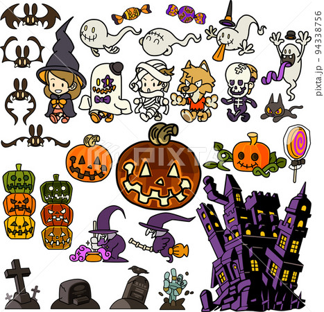 ハロウィンセットのイラスト素材 [94338756] - PIXTA