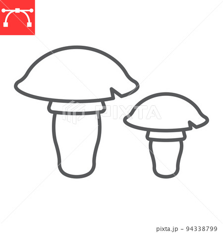 Mushrooms line icon, meal and food, mushroom vector icon, vector graphics, editable stroke outline sign, eps 10. Mushrooms line icon, meal and food, mushroom vector icon, vector graphics, editable stroke outline sign, eps 10. 94338799