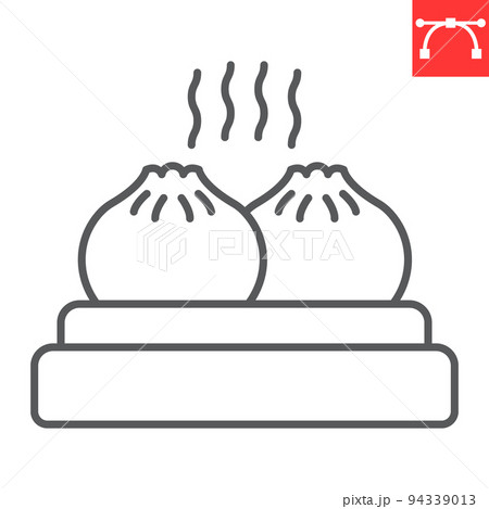 Dumpling line icon, food and asian restaurant, chinese dumpling vector icon, vector graphics, editable stroke outline sign, eps 10. 94339013