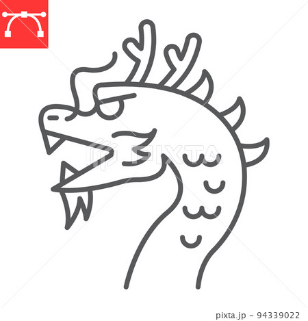 Chinese dragon line icon, asian and traditional, dragon vector icon, vector graphics, editable stroke outline sign, eps 10. 94339022