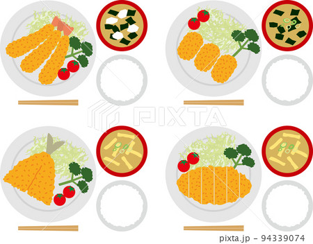 ご飯と味噌汁とフライP 94339074