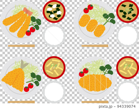 ご飯と味噌汁とフライP 94339074