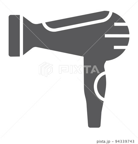 Hair dryer glyph icon, barber and electronic, blow dryer sign, vector graphics, a solid pattern on a white background, eps 10. Hair dryer glyph icon, barber and electronic, blow dryer sign, vector graphics, a solid pattern on a white background, eps 10. 94339743