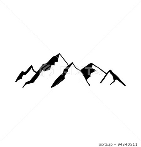 Black Mountain silhouette. Hand-drawn doodle. Vector illustration Black Mountain silhouette. Hand-drawn doodle. Vector illustration 94340511