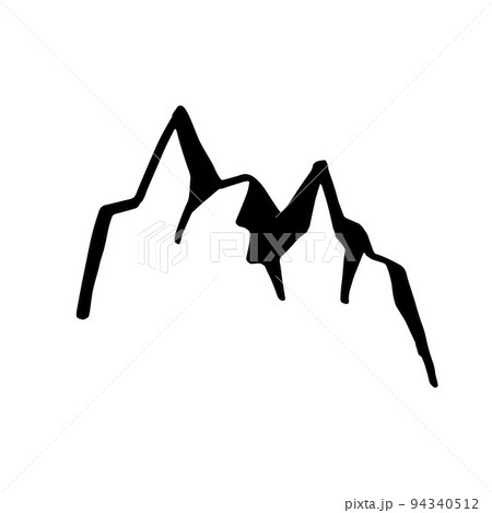 Black Mountain silhouette. Hand-drawn doodle. Vector illustration 94340512
