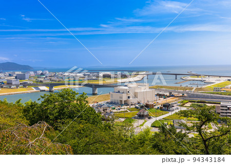 石巻　日和山から望む北上川河口周辺 94343184
