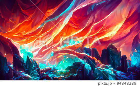 3D Render gemstone texture of the precious crystal background. Copy space. 94343239