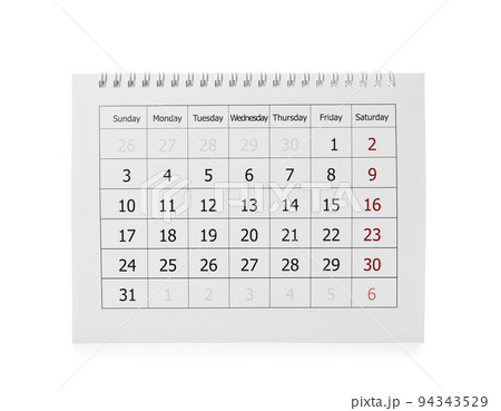 Paper calendar isolated on white. Planning concept Paper calendar isolated on white. Planning concept 94343529