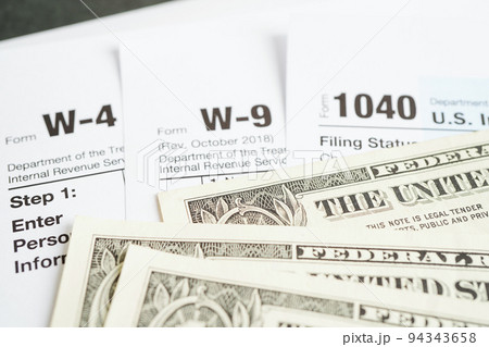 Tax form, business finance concept. 94343658